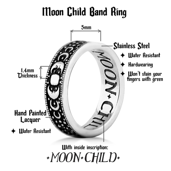 🆕️🆑️ ROGUE + WOLF VICTORIAN RING | MoonChild Inscribed Inside Antique Finish 6 - Picture 10 of 15